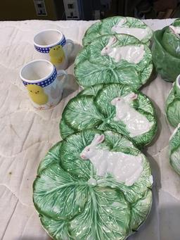 Easter themed plate and mug set