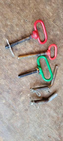 3 hitchpins and 2 other pins