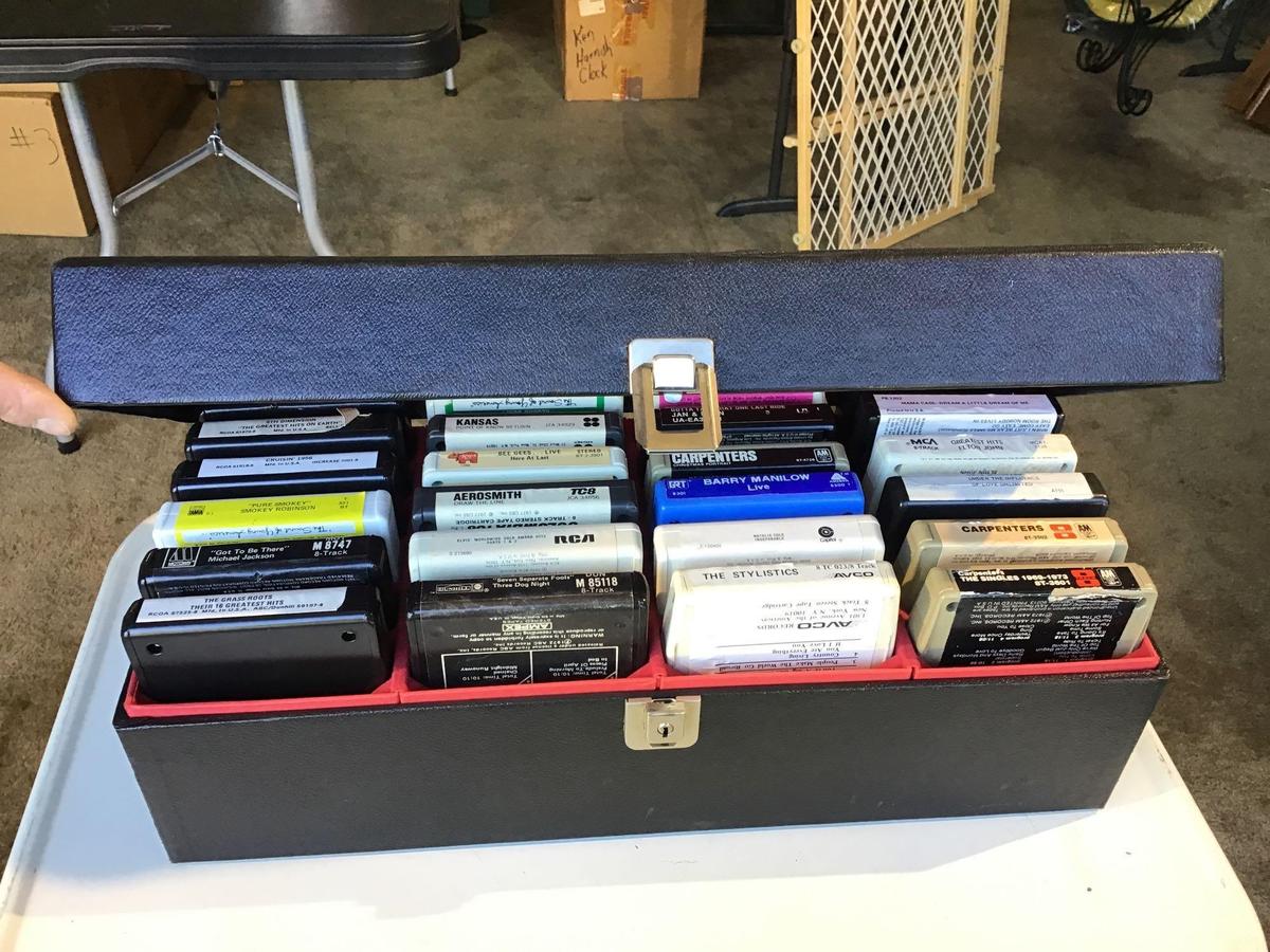 box with 24 pieces eight track tapes from 1960s