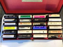 box with 24 pieces eight track tapes from 1960s