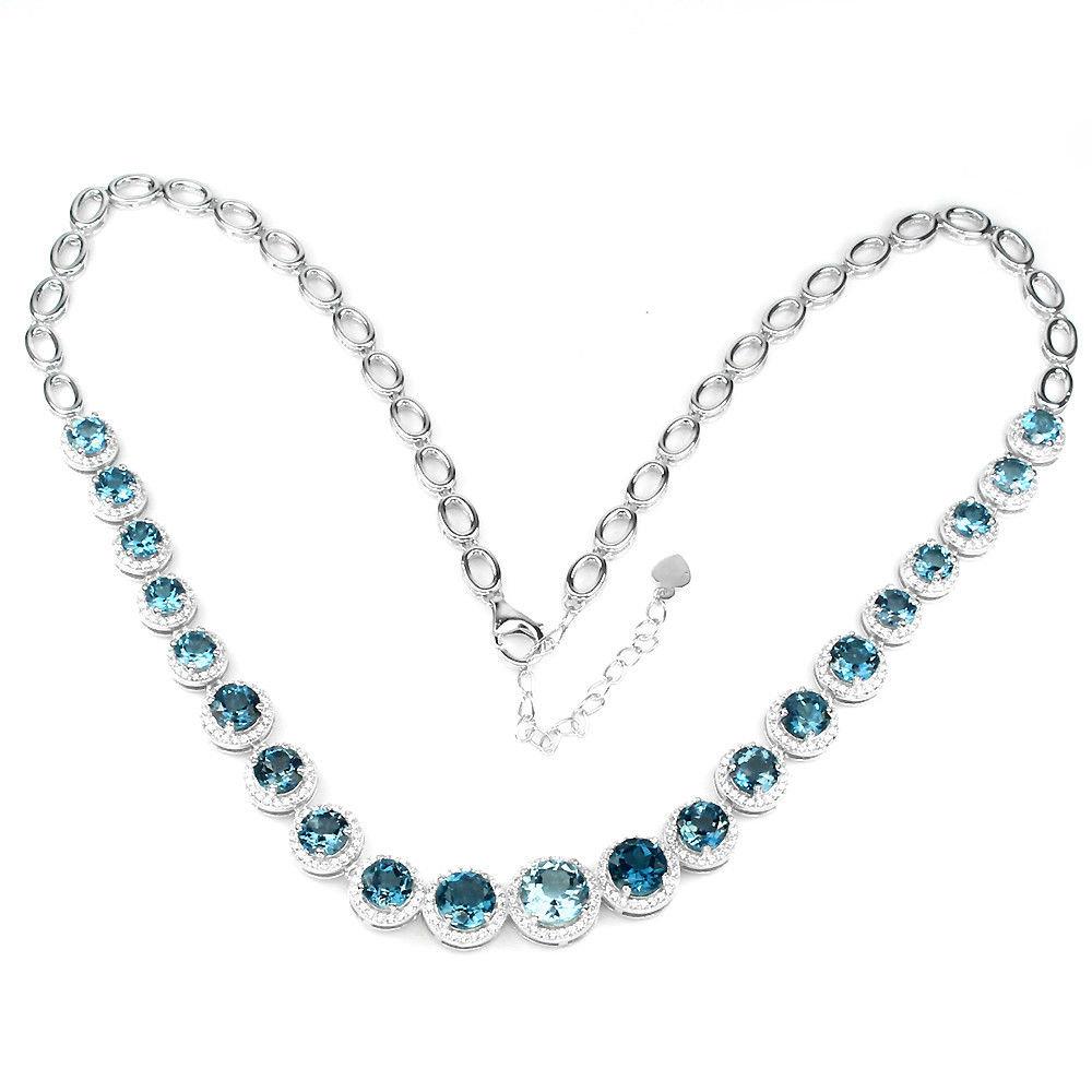 Natural London Blue Topaz 135 Carats Necklace