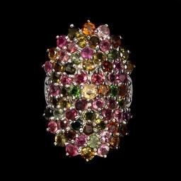 Natural Multi Color Tourmaline Ring