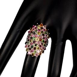 Natural Multi Color Tourmaline Ring