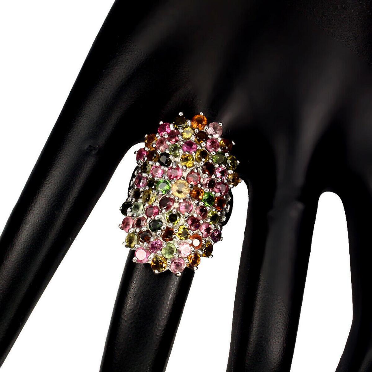 Natural Multi Color Tourmaline Ring