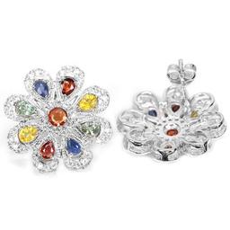 Natural Fancy Color Sapphire 41 Carats Earrings
