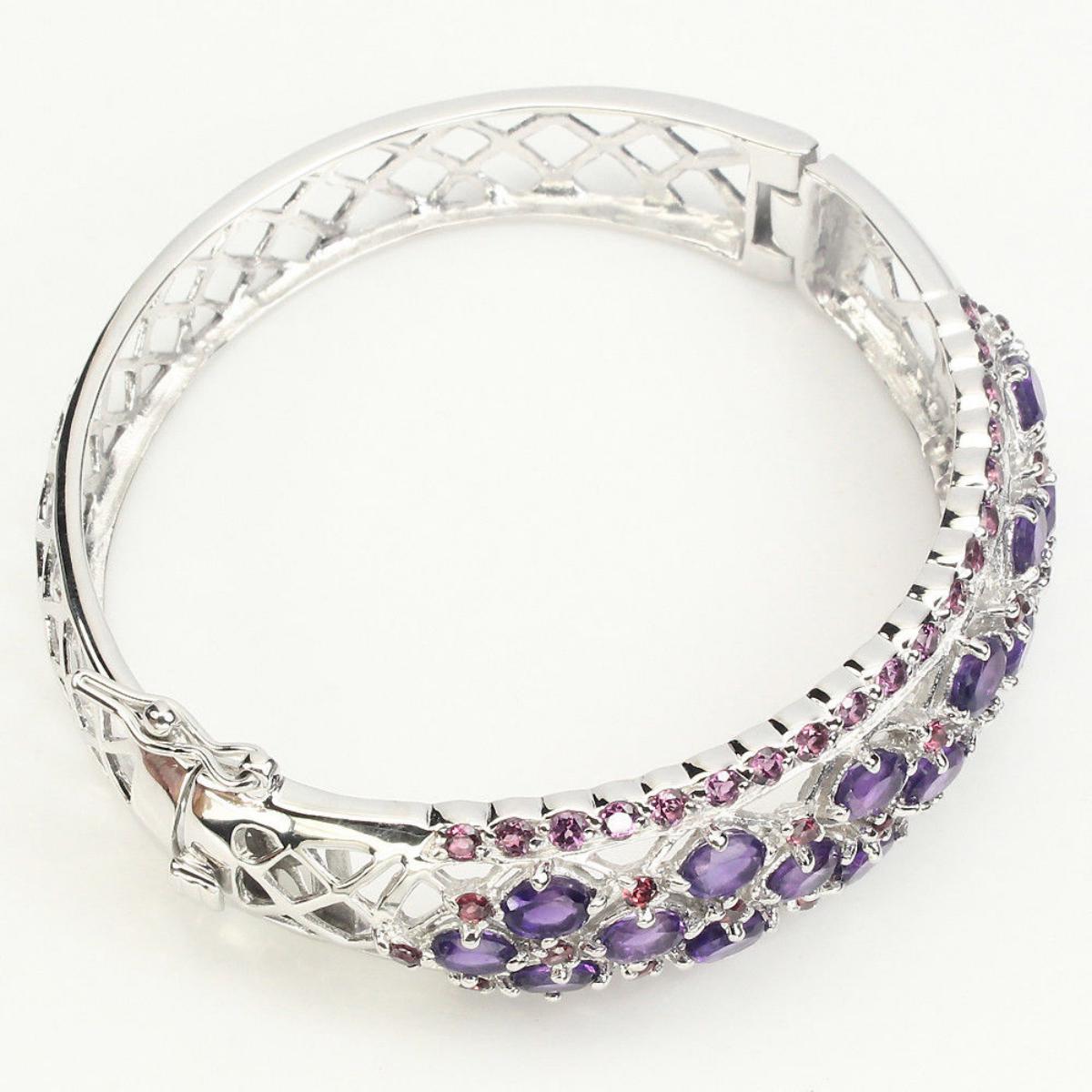 Natural  Intense Purple Amethyst Garnet Bangle