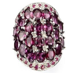 Natural Pink Raspberry Rhodolite Garnet Ruby Ring