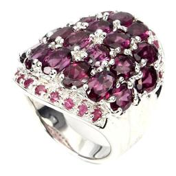 Natural Pink Raspberry Rhodolite Garnet Ruby Ring