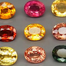 Natural  Fancy Color Sapphire  9Pcs/3.93Ct.