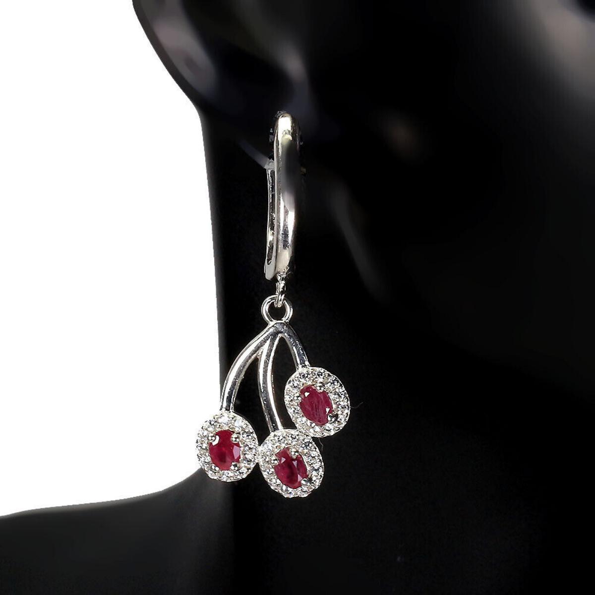 Natural Pigeon Blood Red Ruby Earrings