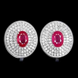 Natural Stunning  Red Ruby Earrings