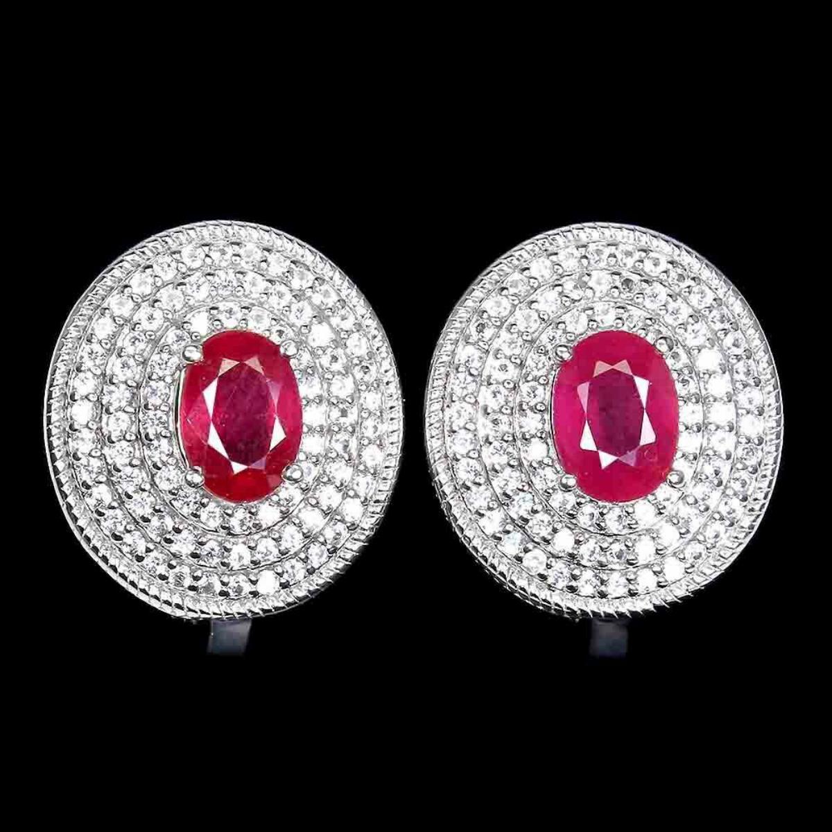 Natural Stunning  Red Ruby Earrings