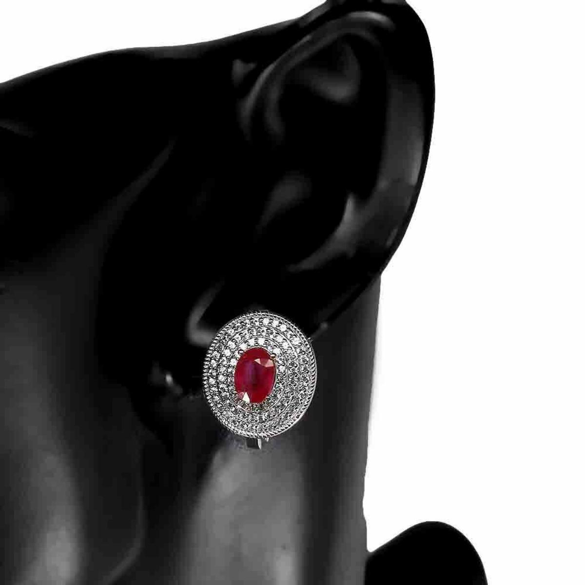 Natural Stunning  Red Ruby Earrings