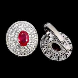 Natural Stunning  Red Ruby Earrings