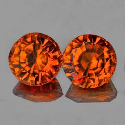 Natural Orange Spessartite Garnet Pair {Flawless-VVS}