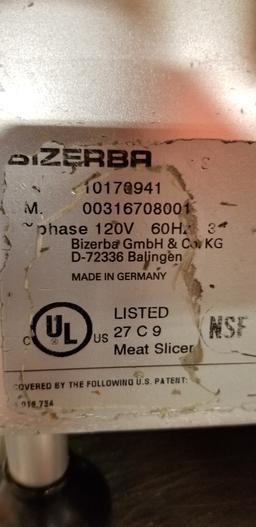 Bizerba Slicer manual