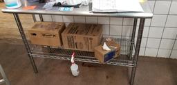 SS prep table w/ wire lower shelf