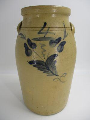 4 Gal. Decorated Eastern American Salt Glaze Churn