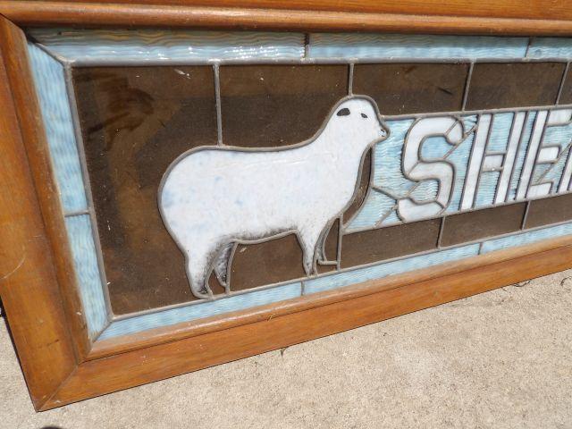 Early Sheep Skin Stained Glass Window