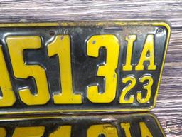 1923 Iowa License Plates