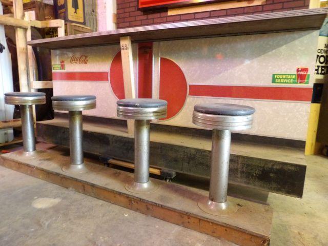 Coca Cola Soda Fountain Counter  with Stools