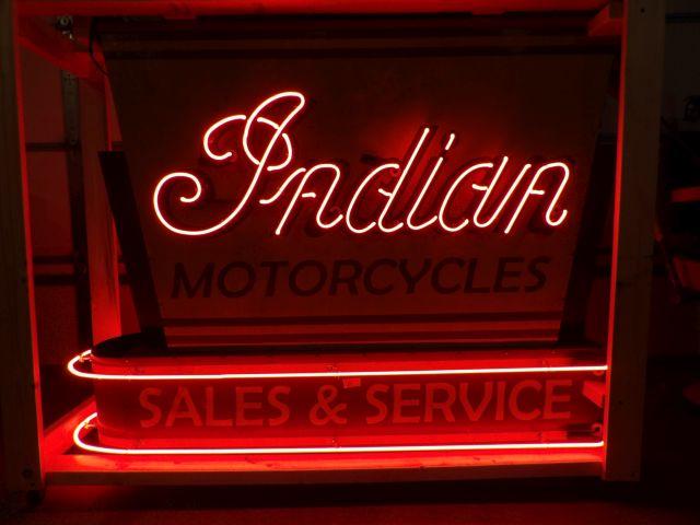 Indian Motorcycle Sales and Service Neon Sign