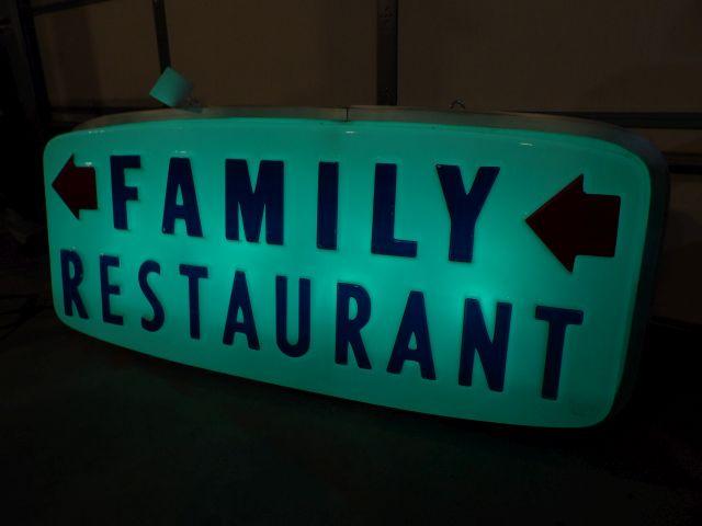 Family Restaurant Flashing Light Sign