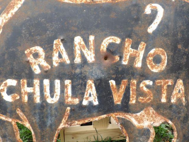 Rancho Chula Vista George R. Brown Cutout Angus Cow Sign