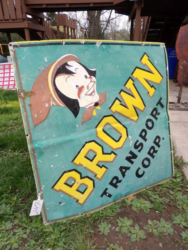 Brown Transport Corp Galvanized Sign