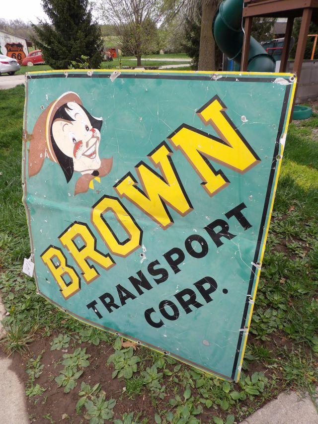 Brown Transport Corp Galvanized Sign