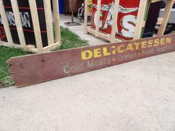 Delicatessen Cold Meats-Drinks-Fresh Vegetables Sign