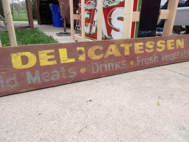 Delicatessen Cold Meats-Drinks-Fresh Vegetables Sign