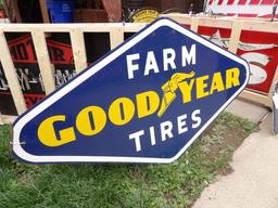 1954 Farm Good Year Tires Diamond-Shaped Enamel Sign