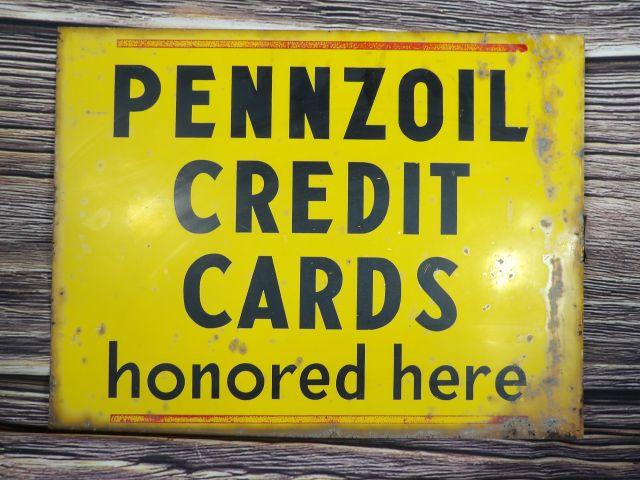 Penzoil Credit Card Flange Sign