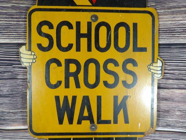 Wooden School Crosswalk Sign