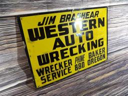 Western Auto Wrecking Sign