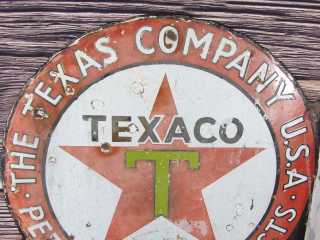 Texaco Motor Oil Porc. Flange Sign