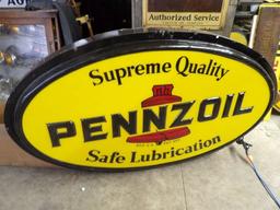 Lighted Pennzoil Motor Oil Sign
