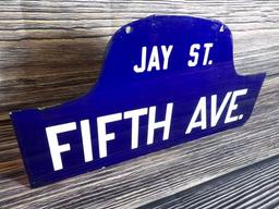 Jay Street 5th Avenue Porc. Street Sign