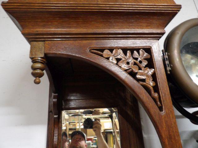 Oak Marble Top Etagere / Barber Shop Counter