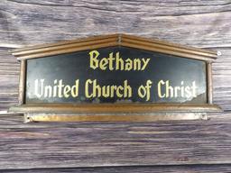 Bethany United Church of Christ Copper Framed Sign