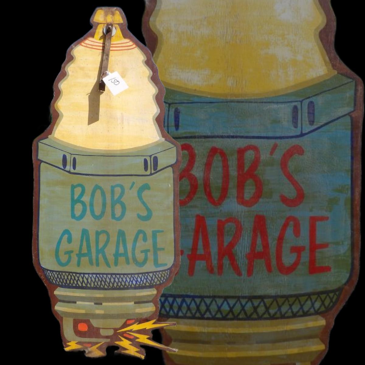 Bob's Garage Spark Plug Sign