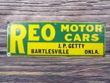 Reo Motor Car Tin Tacker Sign