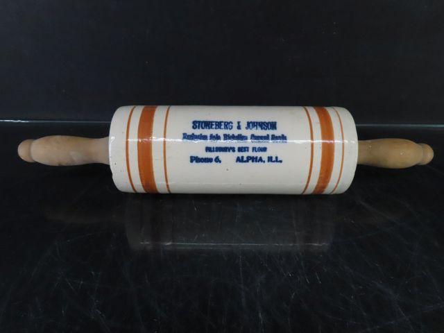 Alpha, IL Stoneware Adv. Rolling Pin