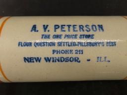 New Windsor, IL Stoneware Adv. Rolling Pin