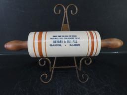 Clayton, IL Stoneware Adv. Rolling Pin