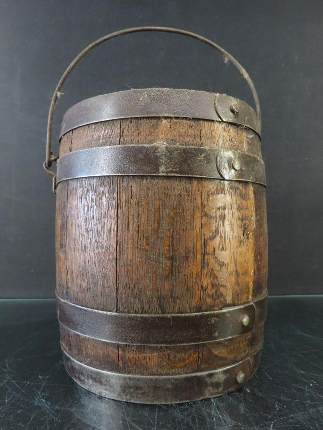 Early Wooden Barrel Paint Pail