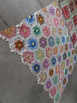 Lot of (2) Hand Stitched Quilt Tops