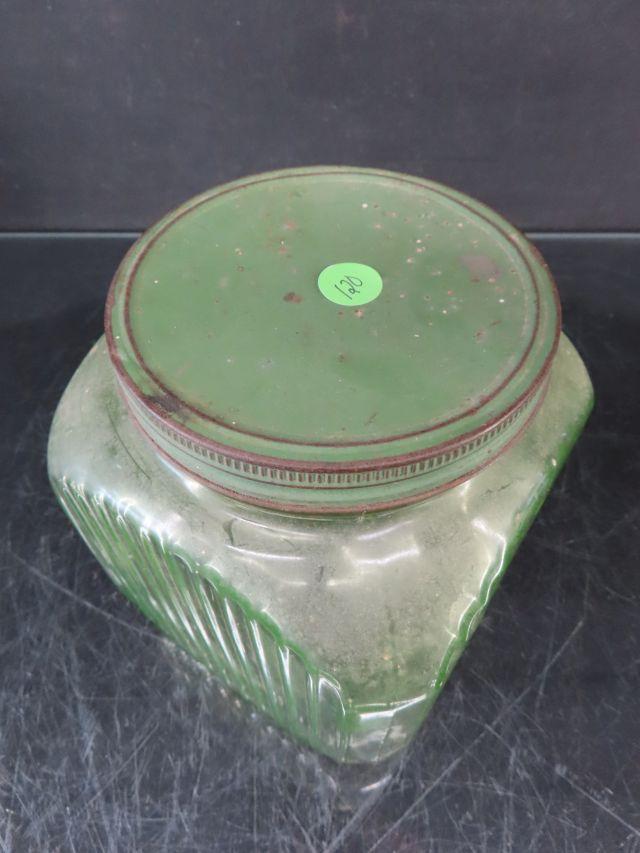 Green Depression Kitchen Canister Jar