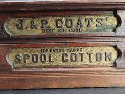J. & P. Coats Wooden Spool Cabinet